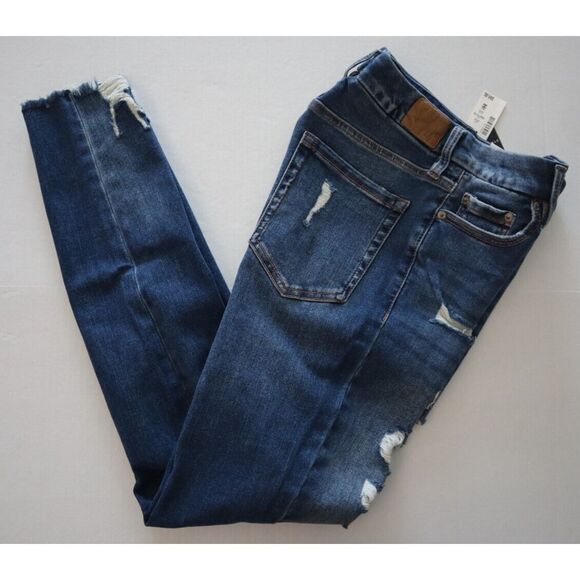 Aéropostale Women Sz 8R Blue Distressed Super High Rise Curvy Denim Jeggings - Picture 9 of 9